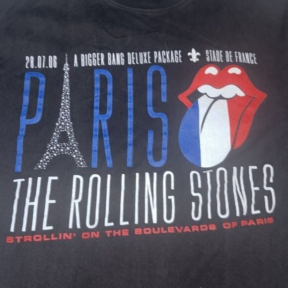 The Rolling Stones Paris Concert T-Shirt L KSHK Custommade 100% Cotton Black - Picture 5 of 8